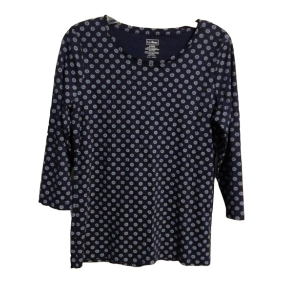 L.L. Bean Pima Cotton 3/4 Sleeve Tee S - Picture 1 of 4